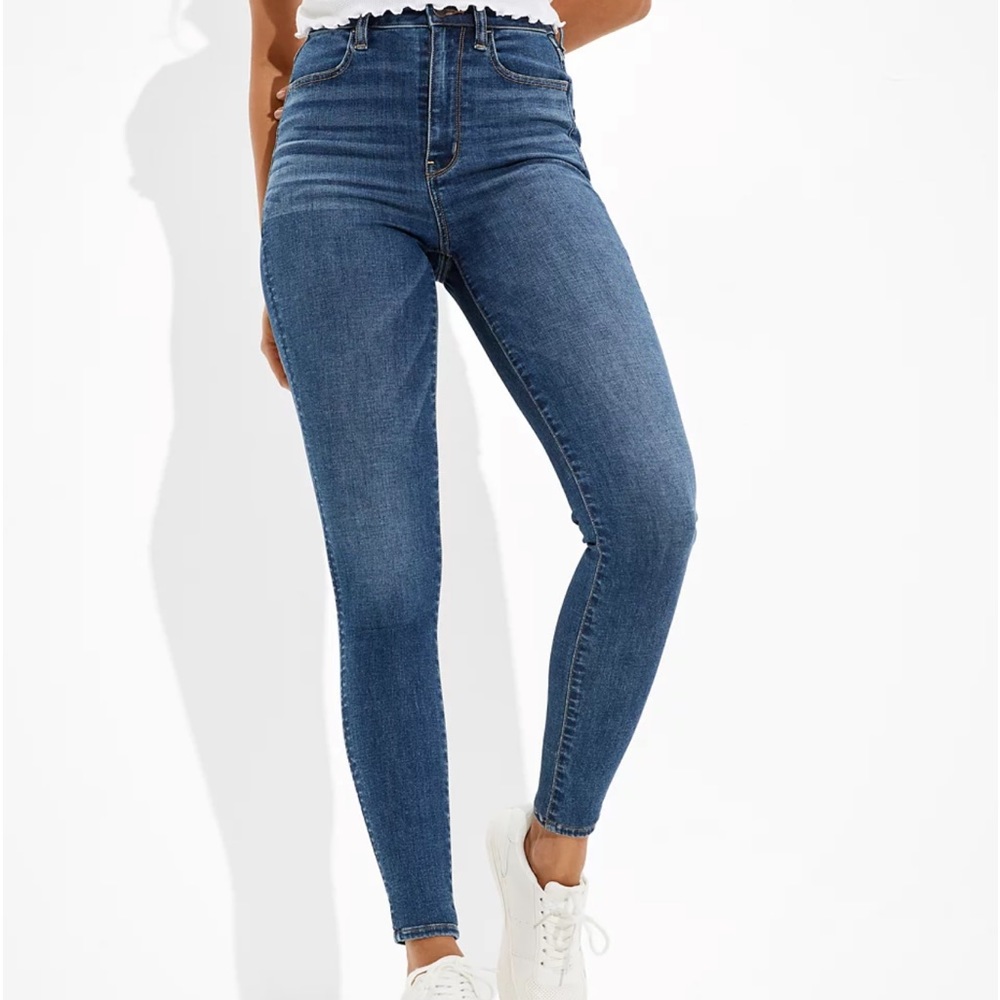 American Eagle Dark Wash Next Level Stretch High Waist Skinny Jeans